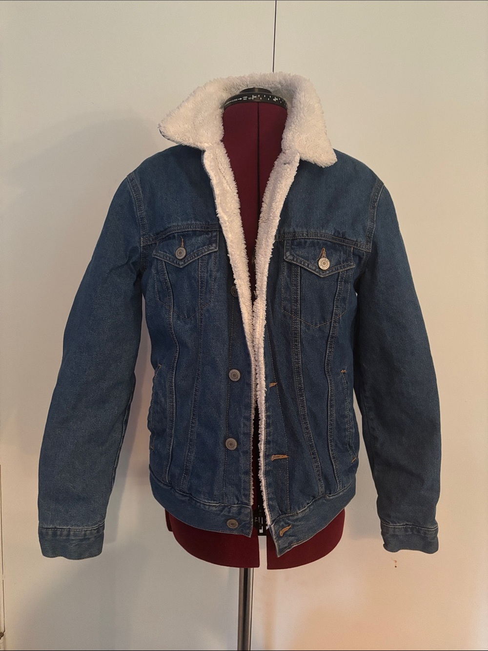 Men's Blue Denim Sherpa-Lined Jacket
